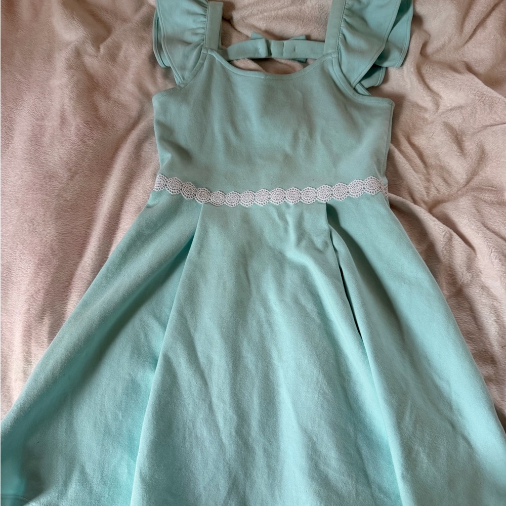 Janie and Jack Mint Green Sleeveless Ruffle Fit-and-Flare Dress